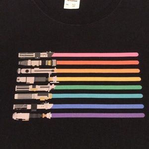 Star Wars Gay Pride Flag Lightsaber TShirt XXL